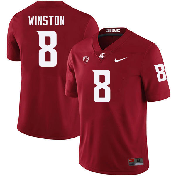 Easop Winston WSU Cougars Jersey.Washington State Cougars #8 Easop Winston Jersey Youth-Crimson